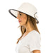 Black and White Sun Hat with Large Straw Bow - DNMC Hats Facesaver Hat Boardwalk Style Hats