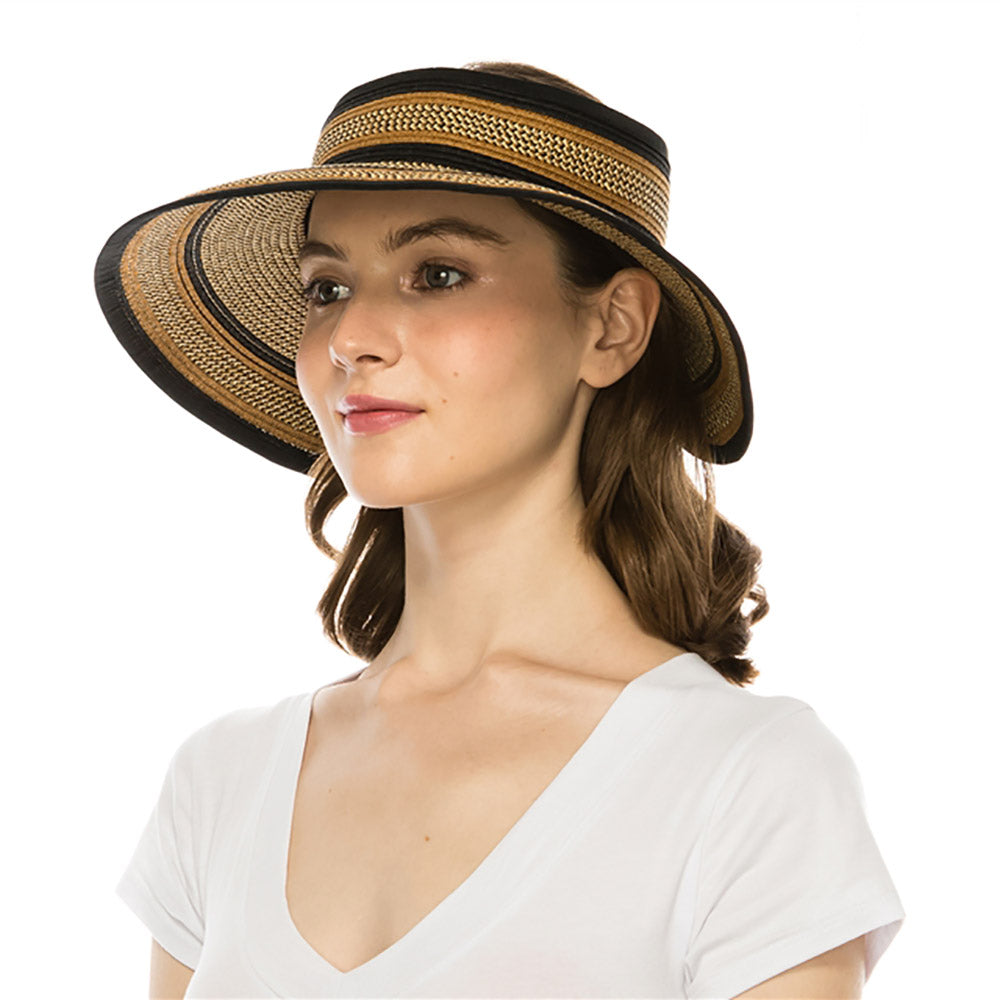 Kehlani Sun Protection Hat with Brown & Black Accents Best Sellers – Kalani sunwear main image 4
