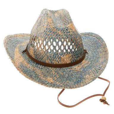Blue Stain Seagrass Cowboy Hat - Boardwalk Hats Cowboy Hat Boardwalk Style Hats