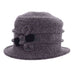 Boiled Wool Beanie Pleated with Rosette - Scala Hats Cloche Scala Hats lw635GY Grey  