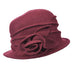 Boiled Wool Beanie with Rosette - Scala Hat Beanie Scala Hats LW616-WINE Wine OS