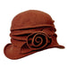 Boiled Wool Beanie with Rosette - Scala Hat Beanie Scala Hats LW616-PECAN Pecan OS
