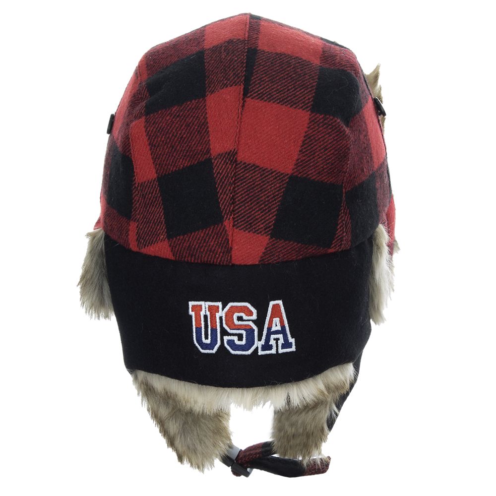 Buffalo Plaid USA Trooper with Faux Fur Lined Earflap - Dorfman Outdoor Hats