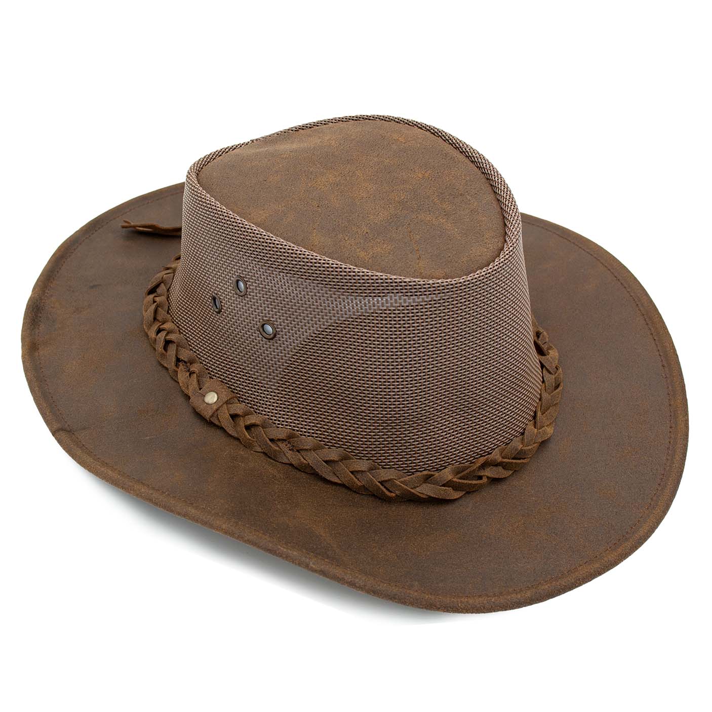 leather dress hats Trayknick Retro Ethnic Style Faux Leather Western Cowboy Hat with Belt Decor