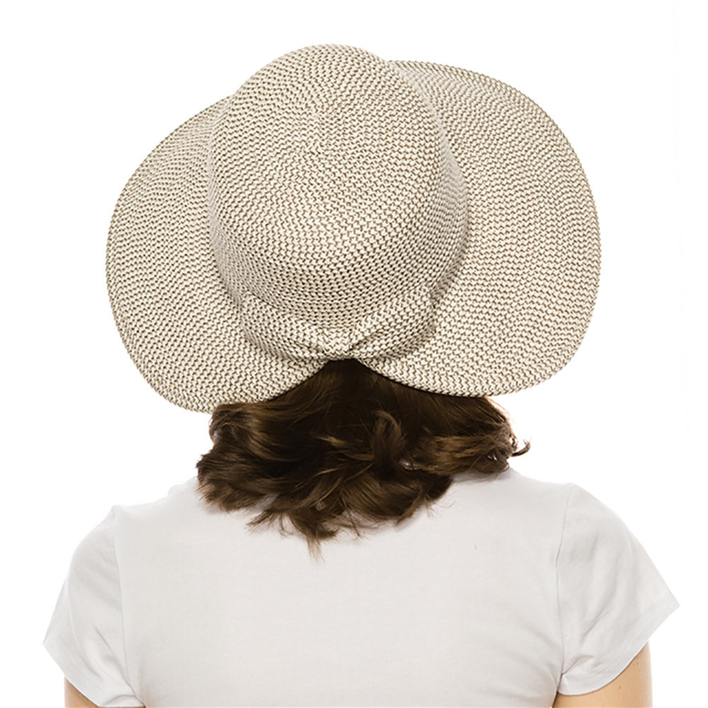 Butterfly Split Brim Sun Hat with Straw Bow - Boardwalk Style Wide Brim Hat Boardwalk Style Hats    
