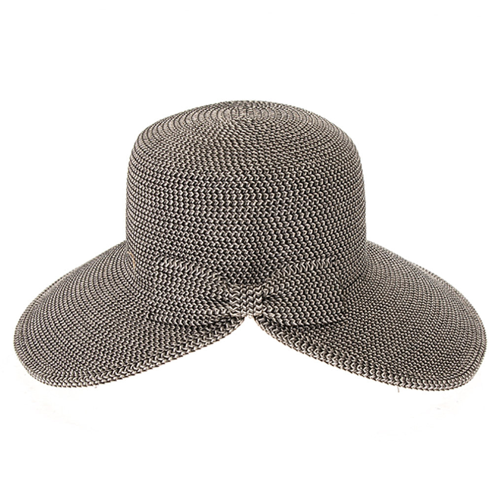 Butterfly Split Brim Sun Hat with Straw Bow - Boardwalk Style Wide Brim Hat Boardwalk Style Hats    