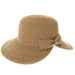 Butterfly Split Brim Sun Hat with Straw Bow - Boardwalk Style Wide Brim Hat Boardwalk Style Hats DA1310-BRN Brown  Tweed Medium (57.5 cm) 