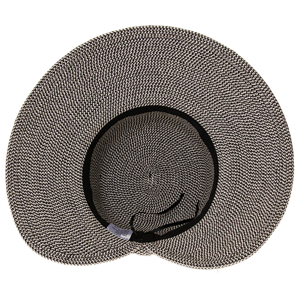 Butterfly Split Brim Sun Hat with Straw Bow - Boardwalk Style Wide Brim Hat Boardwalk Style Hats    