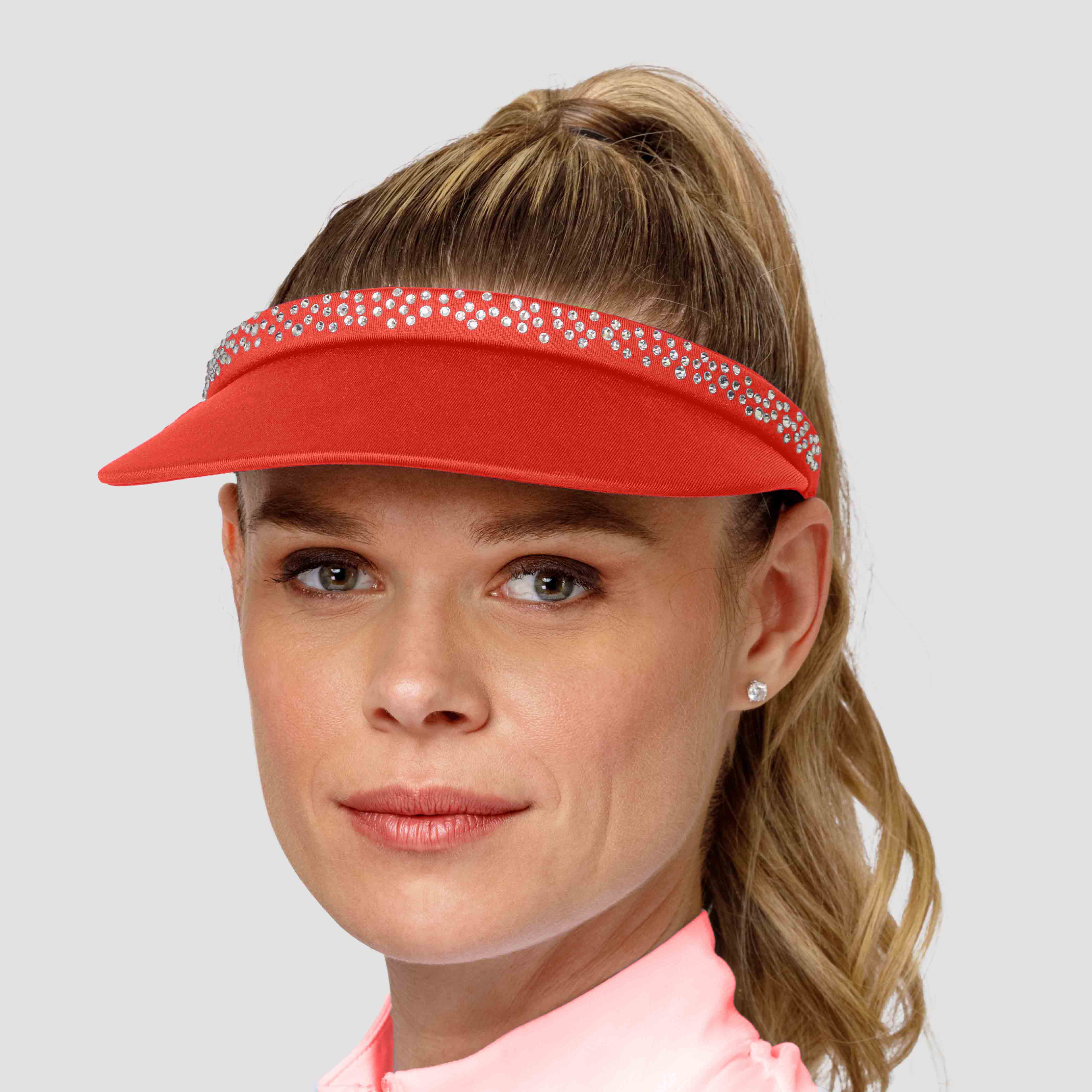Samantha Women's Visor with Rhinestones - Tails Active Wear