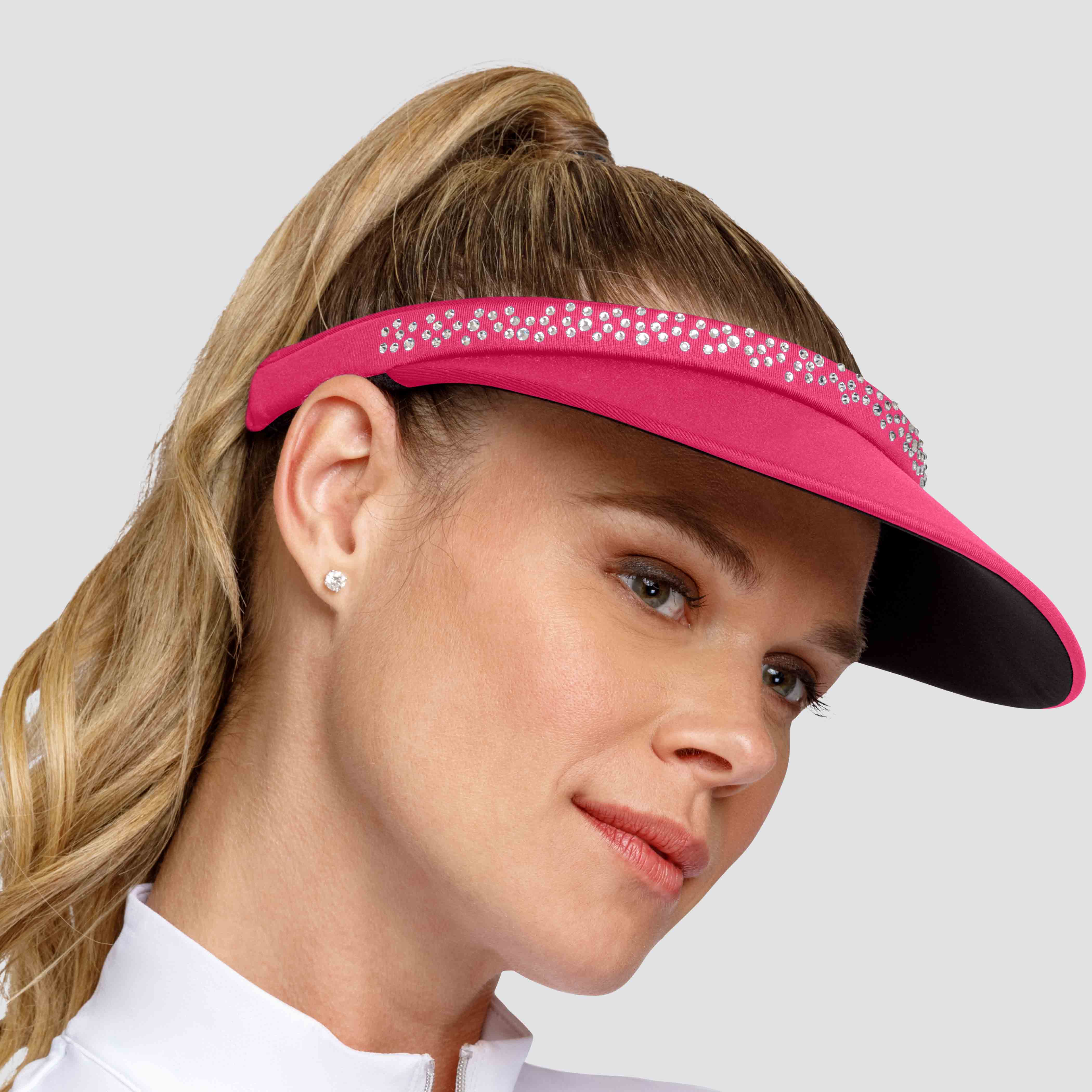 Samantha Women's Visor with Rhinestones - Tails Active Wear