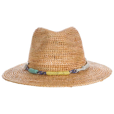 Calla Crocheted Raffia Safari Hat with Colorful Band - Scala Hats Safari Hat Scala Hats