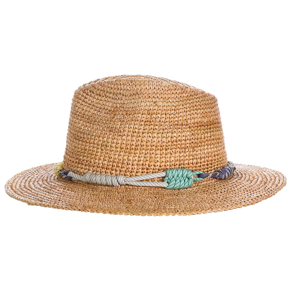 Calla Crocheted Raffia Safari Hat with Colorful Band - Scala Hats Safari Hat Scala Hats