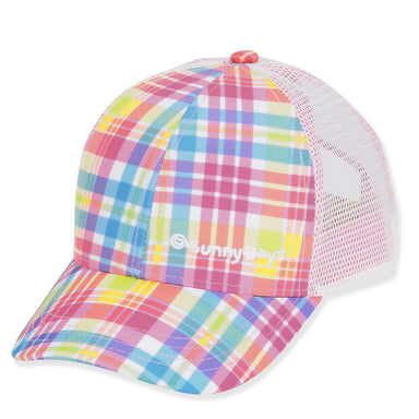 Candy Crush Plaid Small Size Trucker Cap - Sunny Dayz Hat Cap Sun N Sand Hats HK506 Pink Small (54 cm)