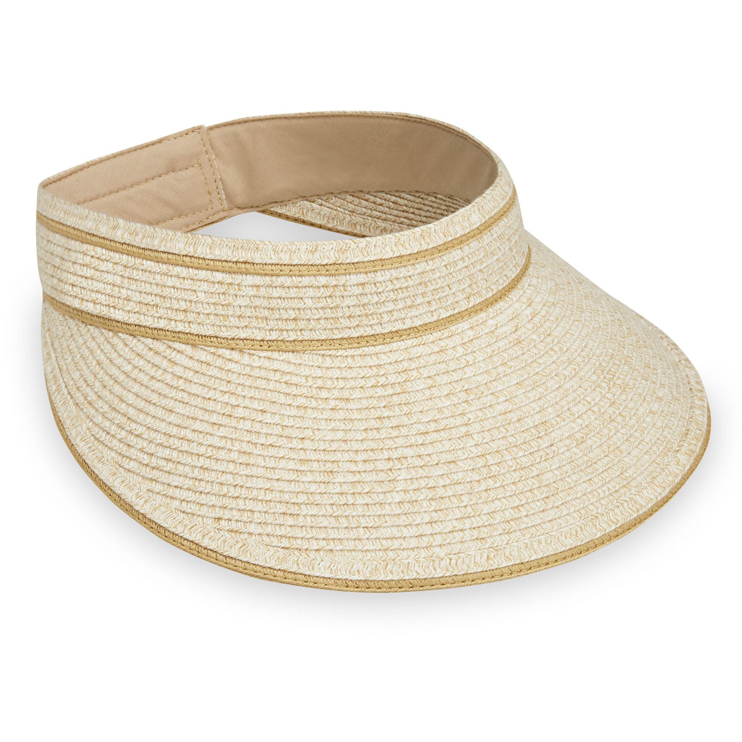 Lily Roll Up Sun Visor - Carkella Hats Visor Cap Wallaroo Hats LILY_WHBG White OS 