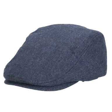 Chevron Pattern Wool-Blend Flat Cap - Dorfman Hats Flat Cap Dorfman Hat Co. MW343-BLUE2 Blue Medium