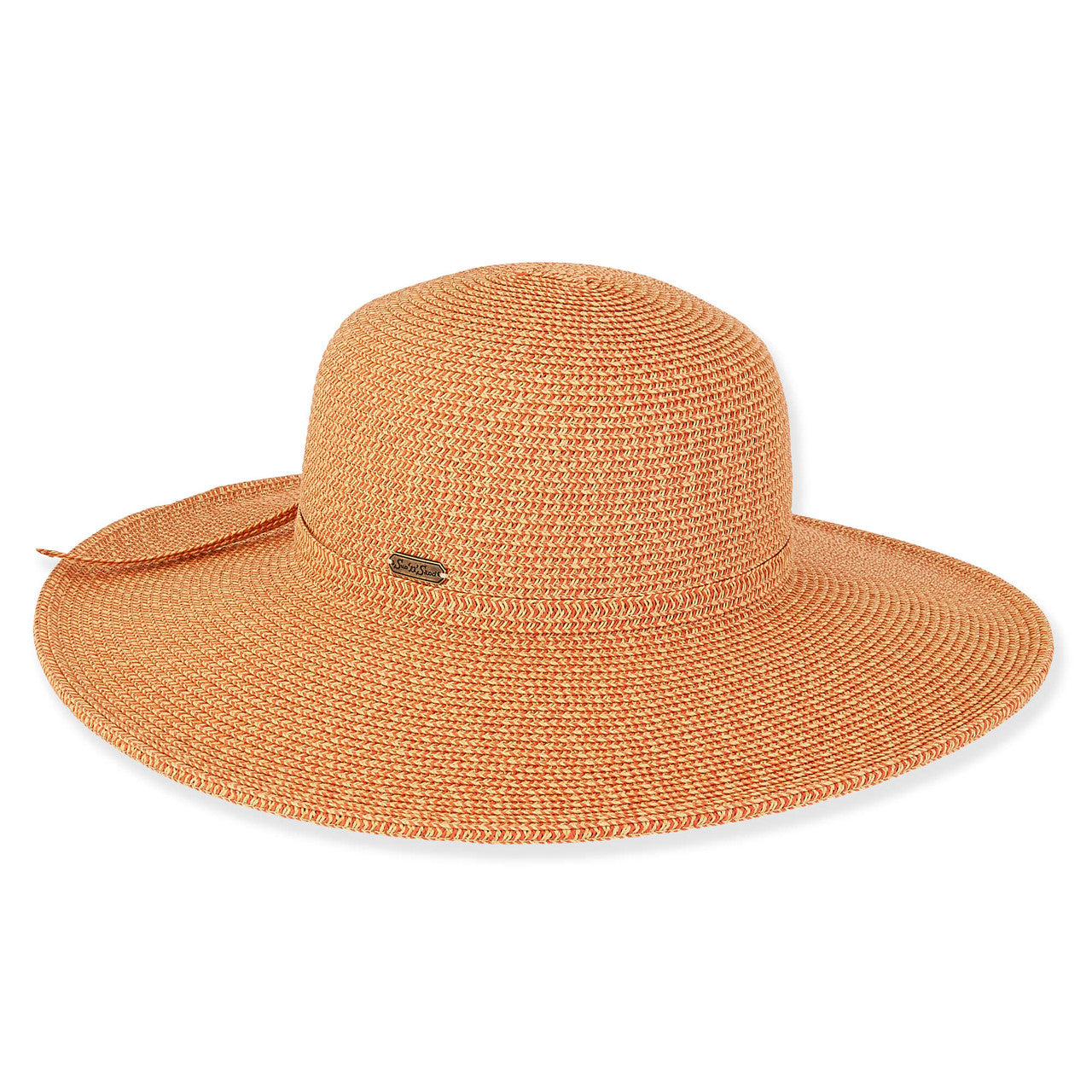 Classic Tweed Straw Beach Hat - Sun 'N' Sand Hats Wide Brim Sun Hat Sun N Sand Hats HH2969F Coral OS (57 cm)
