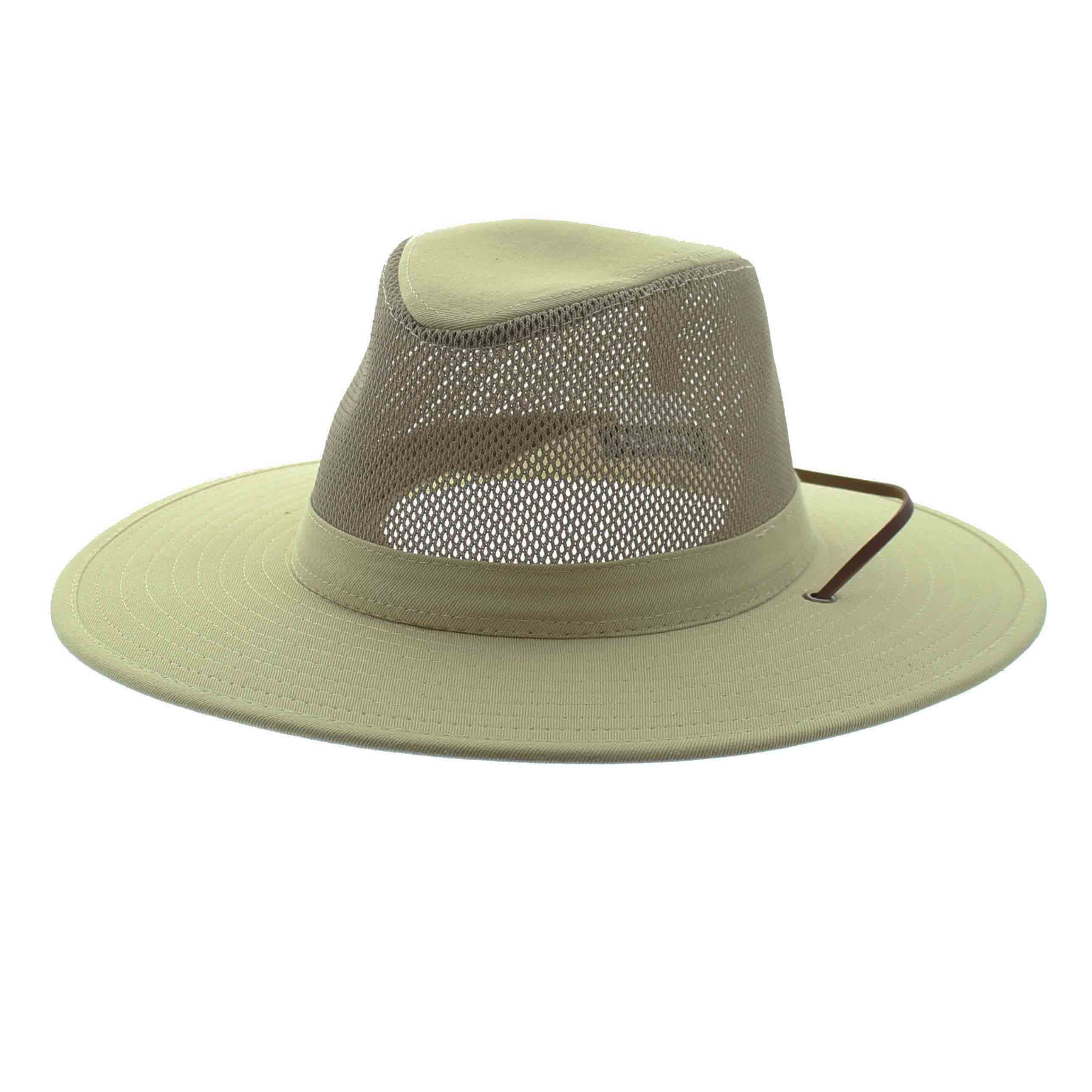 Cotton Aussie Breezer Safari Hat - Milani Hats Safari Hat Milani Hats NB005-KHAKI Khaki M/L (58 cm)