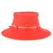 Cotton Bucket Hat with Contrast Tie - Scala Collezione Hats Bucket Hat Scala Hats LC455cr Coral/Pink Medium (57 cm) 