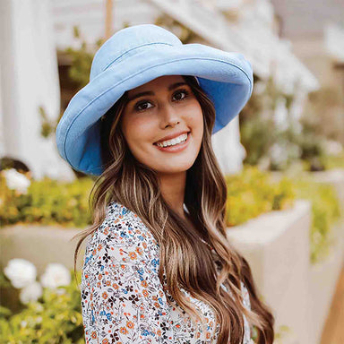 Cotton Up Turned Large Brim Sun Hat - Scala Hats for Women Kettle Brim Hat Scala Hats