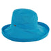 Cotton Up Turned Large Brim Sun Hat - Scala Hats for Women Kettle Brim Hat Scala Hats LC399-AZURE Azure M/L (57 - 58 cm) 
