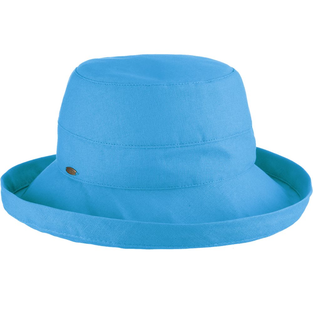 Cotton Up Turned Brim Golf Hat - Scala Hats for Women Kettle Brim Hat Scala Hats LC484-MBLUE Medium Blue M/L (57 - 58 cm)
