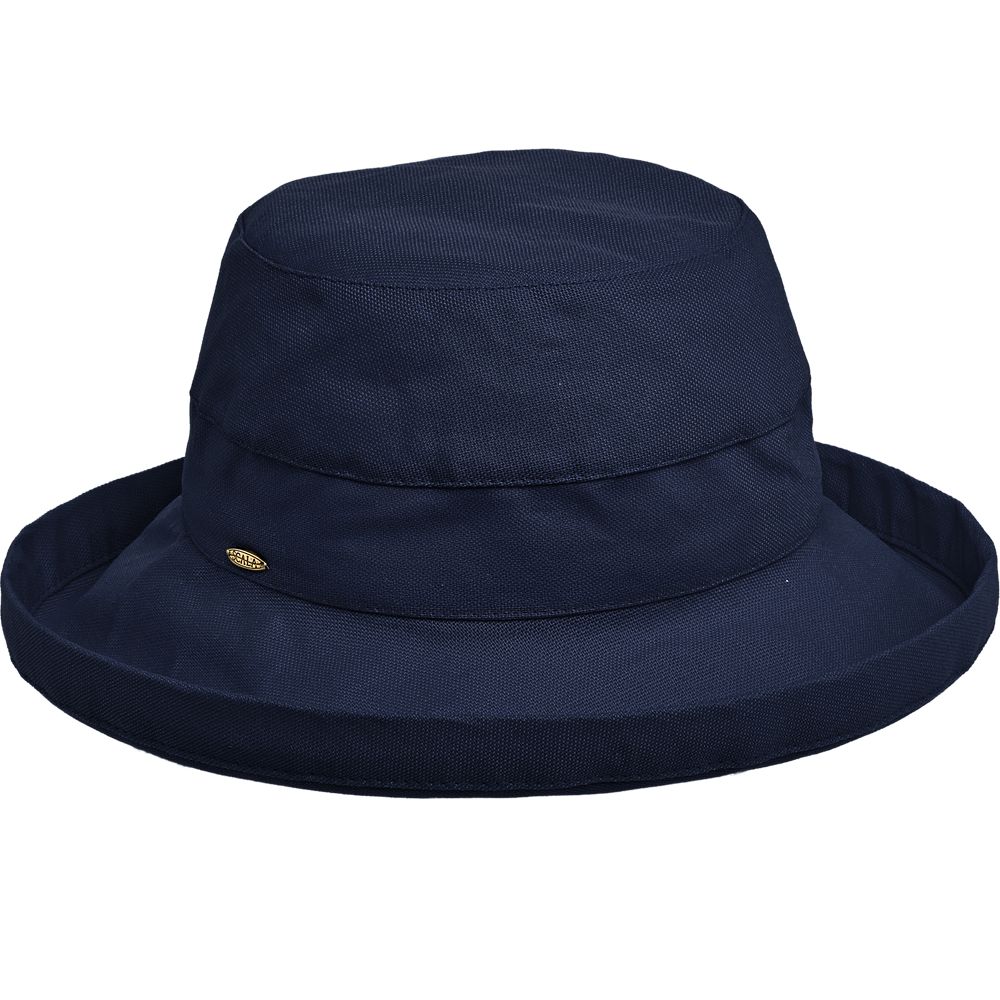 Cotton Up Turned Brim Golf Hat - Scala Hats for Women Kettle Brim Hat Scala Hats LC484-NAVY Navy M/L (57 - 58 cm)