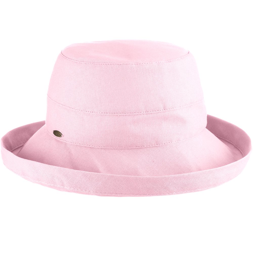 Cotton Up Turned Brim Golf Hat - Scala Hats for Women Kettle Brim Hat Scala Hats LC484-PINK Pink M/L (57 - 58 cm)