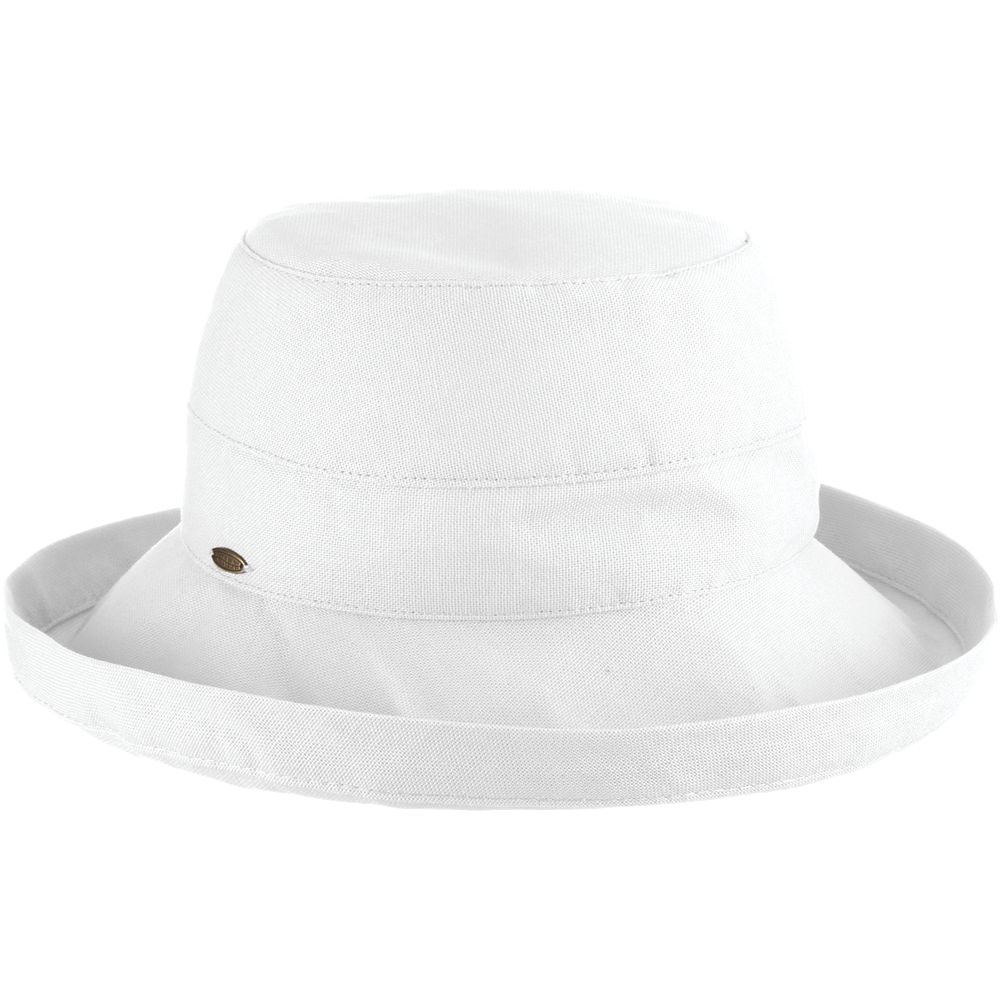 Cotton Up Turned Brim Golf Hat - Scala Hats for Women Kettle Brim Hat Scala Hats LC484-WHT White M/L (57 - 58 cm)