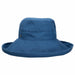 Cotton Up Turned Large Brim Sun Hat - Scala Hats for Women Kettle Brim Hat Scala Hats LC399-ABLUE Atlantic Blue M/L (57 - 58 cm) 