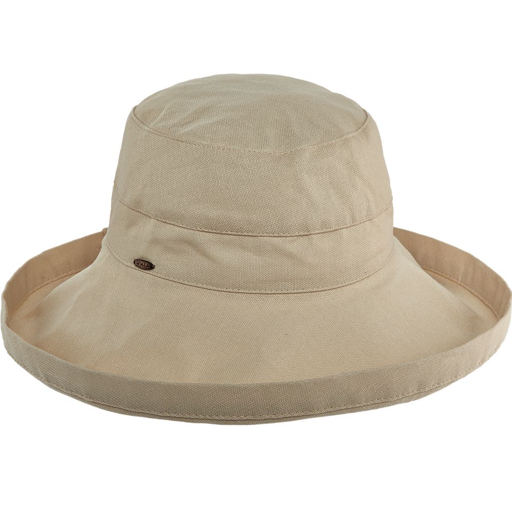 Cotton Up Turned Large Brim Sun Hat - Scala Hats for Women
