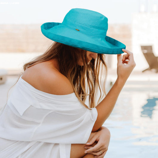 Cotton Up Turned Large Brim Sun Hat - Scala Hats for Women