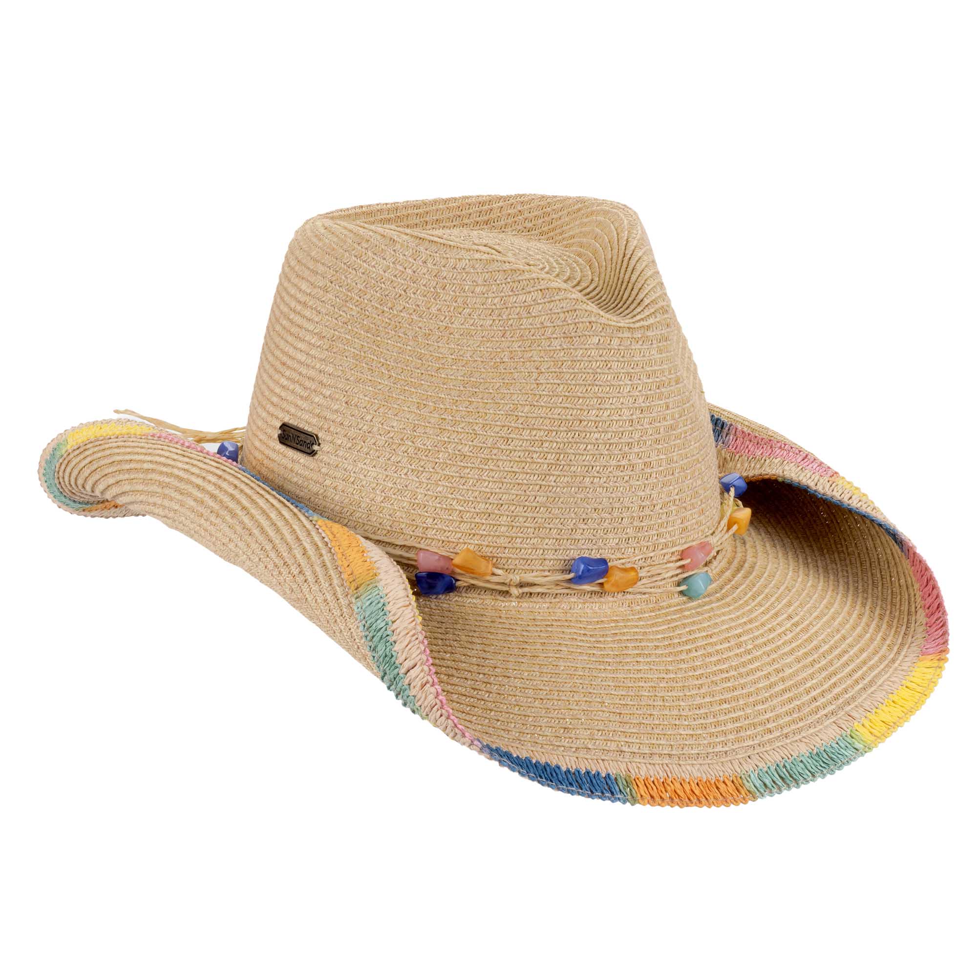Raffia Straw Cowboy Hat, Crocheted Sun Hat, Beach Hat, Foldable Crochet Raffia Sun Hat | Jenni Kayne main image 2