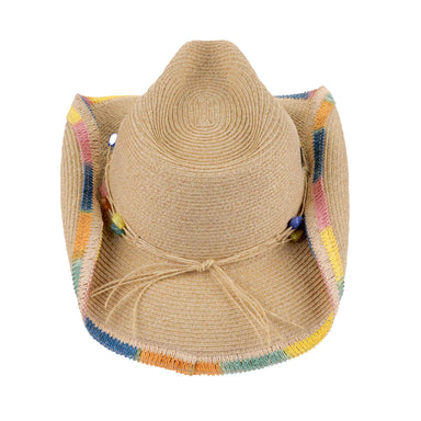 Cowboy Hat with Multicolor Crocheted Edge - Sun 'N' Sand Hats Cowboy Hat Sun N Sand Hats