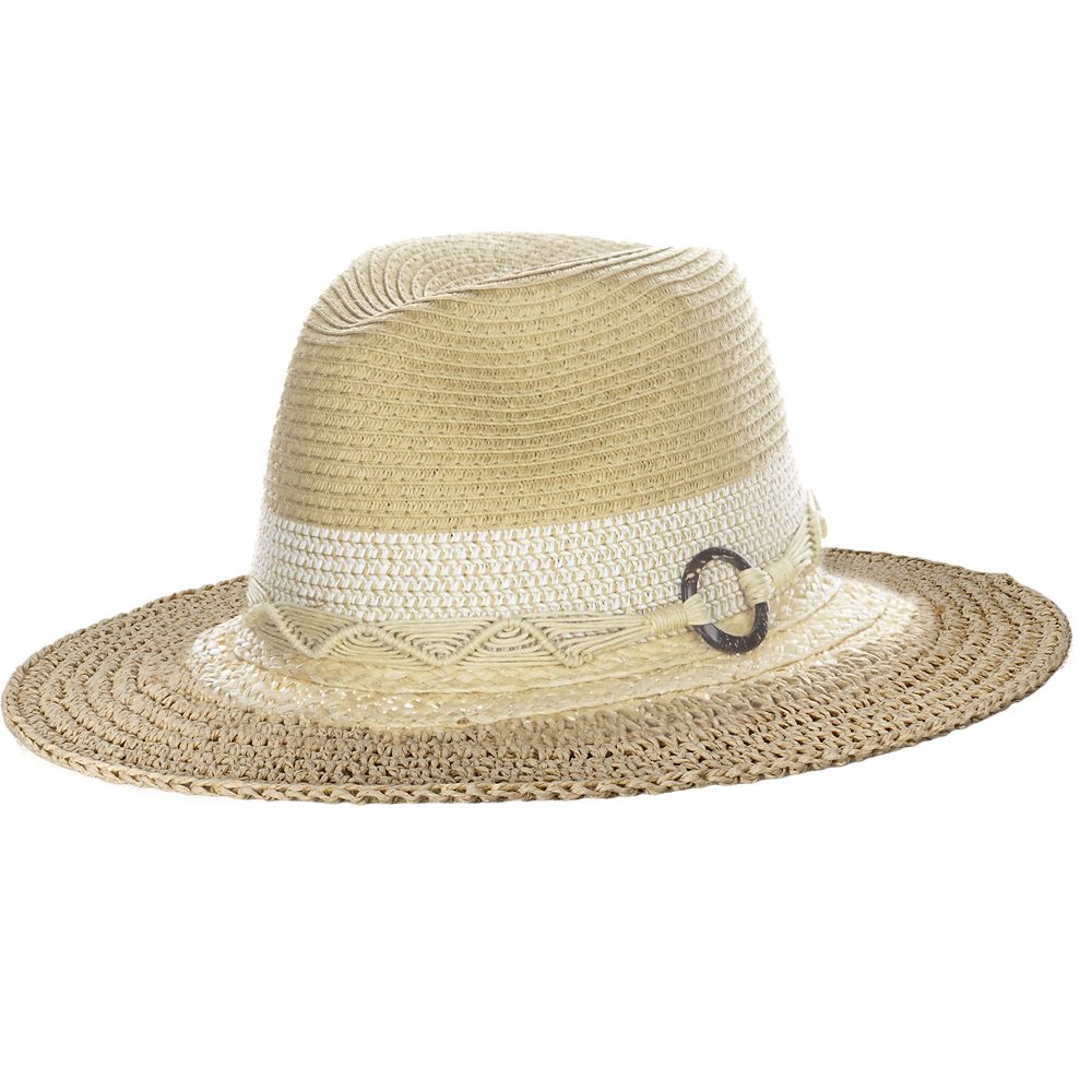 Crochet Brim Safari Hat with Macrame Band Scala Hats