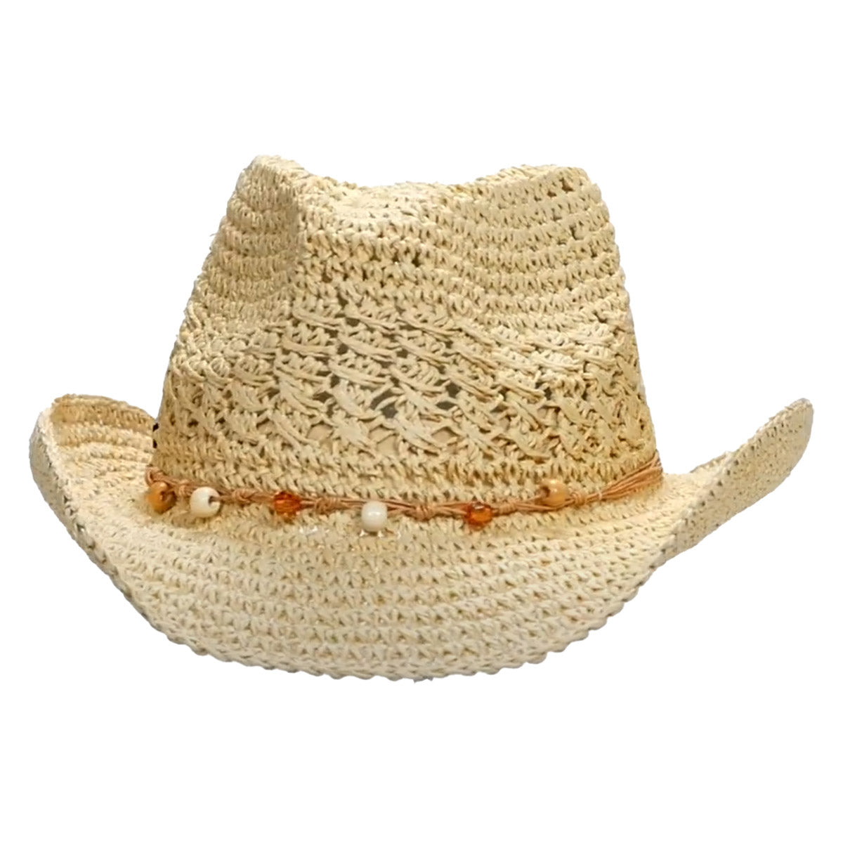 Crochet Toyo Cowboy Hat with Beads Accent - Sun  display picture 2