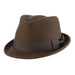 Crushable Wool Felt Fedora with Tie Print Band - Scala Hats Safari Hat Scala Hats DF198-KAKI2 Khaki Medium 