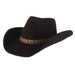 Crushable Wool Felt Western Hat with Aztec Band - Scala Hats Cowboy Hat Scala Hats LF258-BLK Black Medium (57 cm) 
