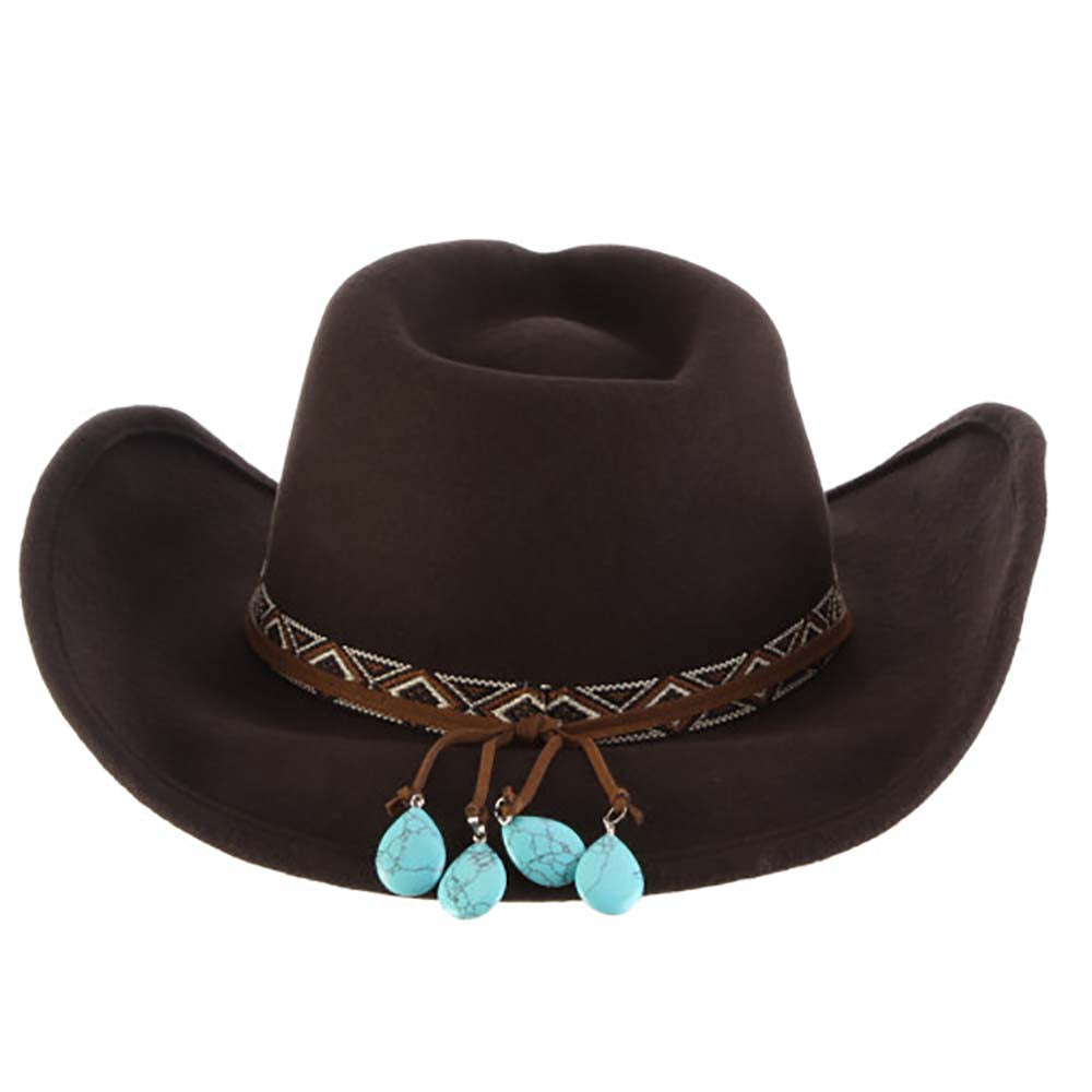 Crushable Wool Felt Western Hat with Aztec Band - Scala Hats Cowboy Hat Scala Hats    