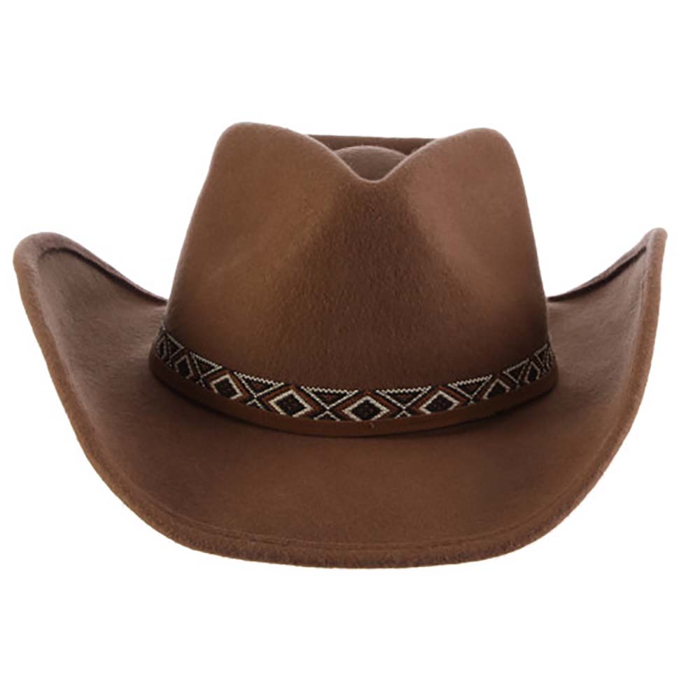 Crushable Wool Felt Western Hat with Aztec Band - Scala Hats Cowboy Hat Scala Hats    