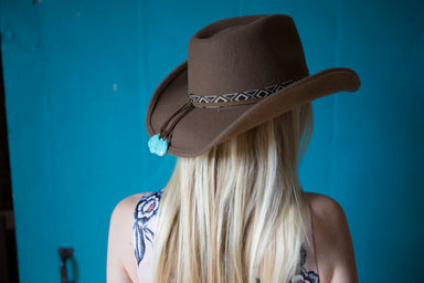 Crushable Wool Felt Western Hat with Aztec Band - Scala Hats, Cowboy Hat - SetarTrading Hats 