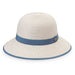 Darby Cloche by Wallaroo Hat Company Cloche Wallaroo Hats DARB- Ivory/Blue OS (58 cm)