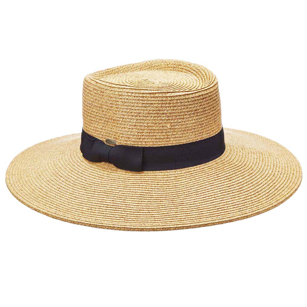 Diego Flat Crown Straw Gaucho Hat - Scala Hats