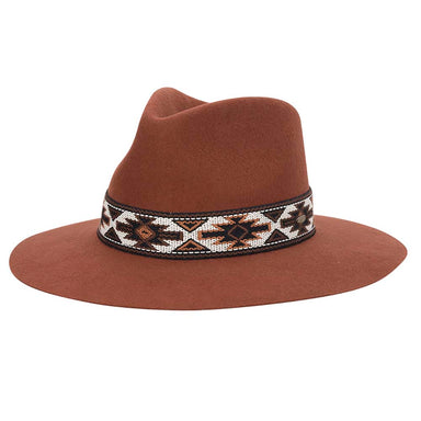 Dona Wool Felt Safari Hat with Aztec Band - Scala Hats, Safari Hat - SetarTrading Hats 