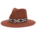 Dona Wool Felt Safari Hat with Aztec Band - Scala Hats Safari Hat Scala Hats LF292-RUST Rust Medium (57 cm) 