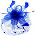 Dotted Netting Veil Fascinator with Tulle Flower - Something Special Fascinator Something Special LA HTH2709-RY Royal Blue  