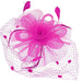 Dotted Netting Veil Fascinator with Tulle Flower - Something Special Fascinator Something Special LA HTH2709-FU Fuchsia  