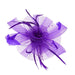 Double Lily Feather Mesh Fascinator - Something Special Fascinator Something Special LA HTH2644PP Purple  
