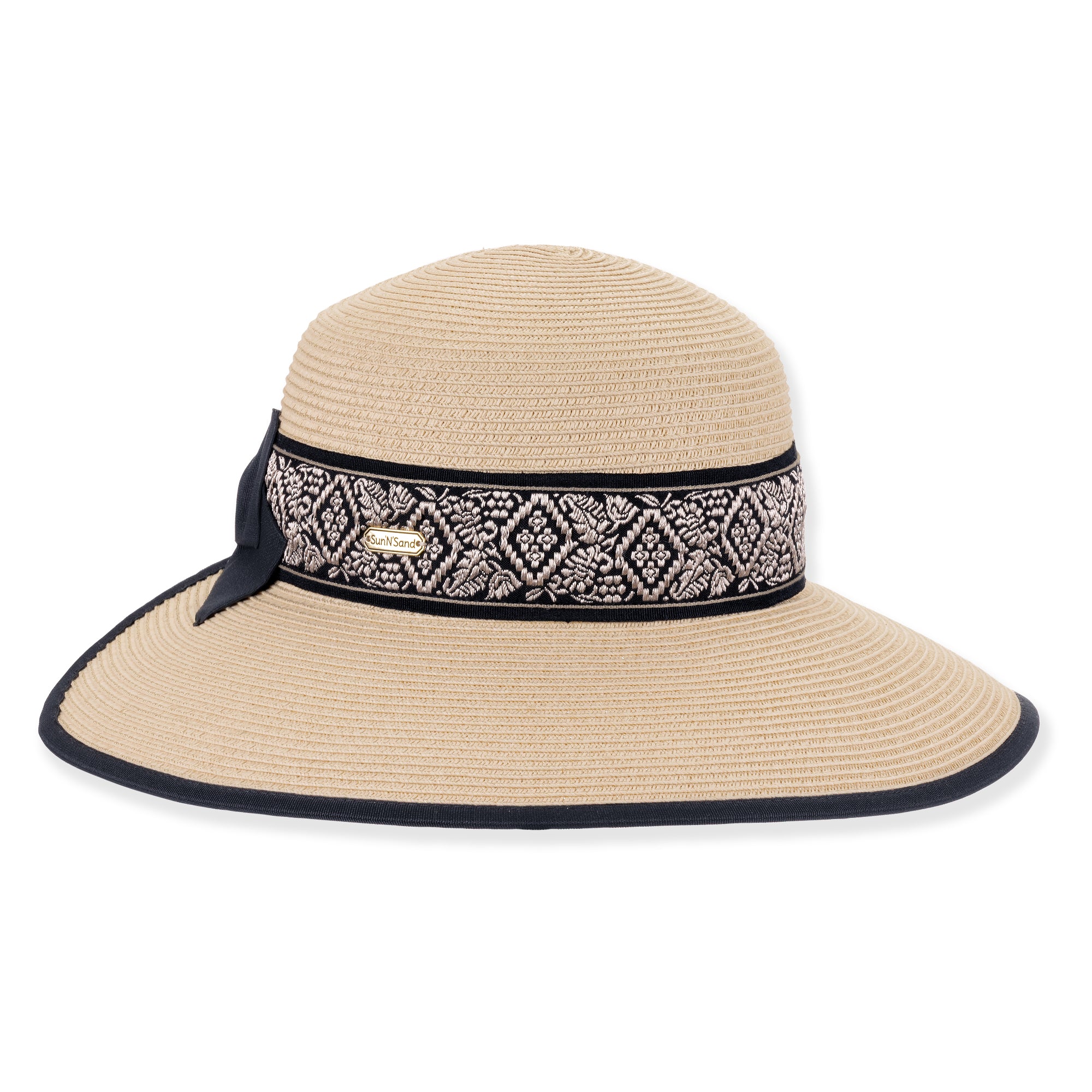 Embroidered Band Open Back Sun Hat - Sun 'N' Sand Hats