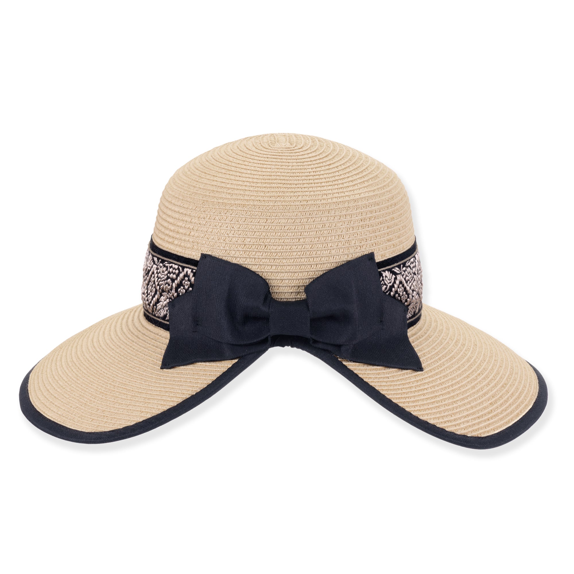 Embroidered Band Open Back Sun Hat - Sun 'N' Sand Hats