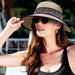 Embroidered Band Open Back Sun Hat - Sun 'N' Sand Hats Facesaver Hat Sun N Sand Hats